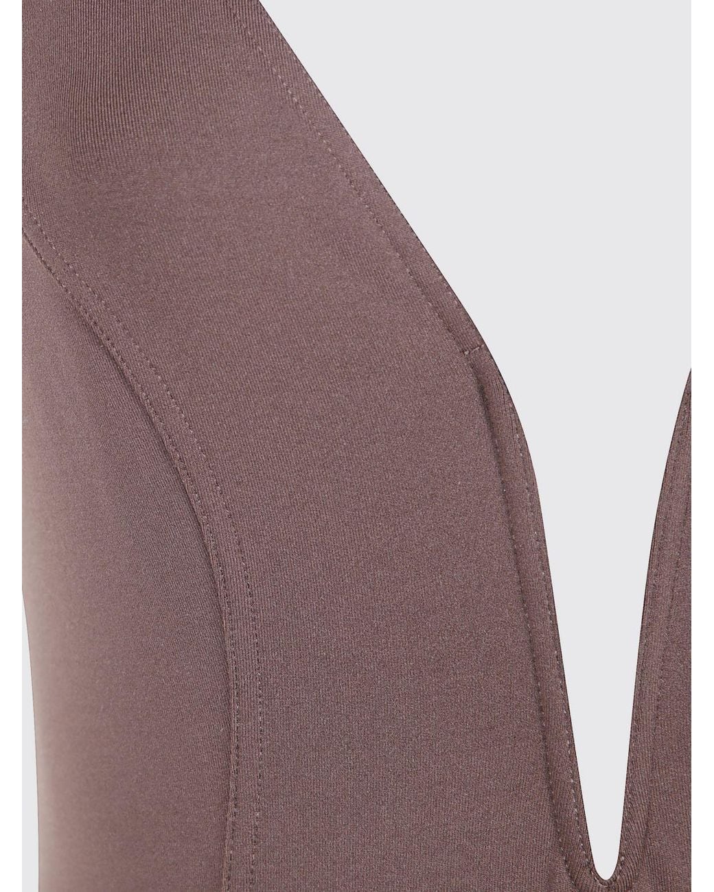 Eres Brown One-Piece Swimsuit With Deep V-Neck And Teardrop Detail