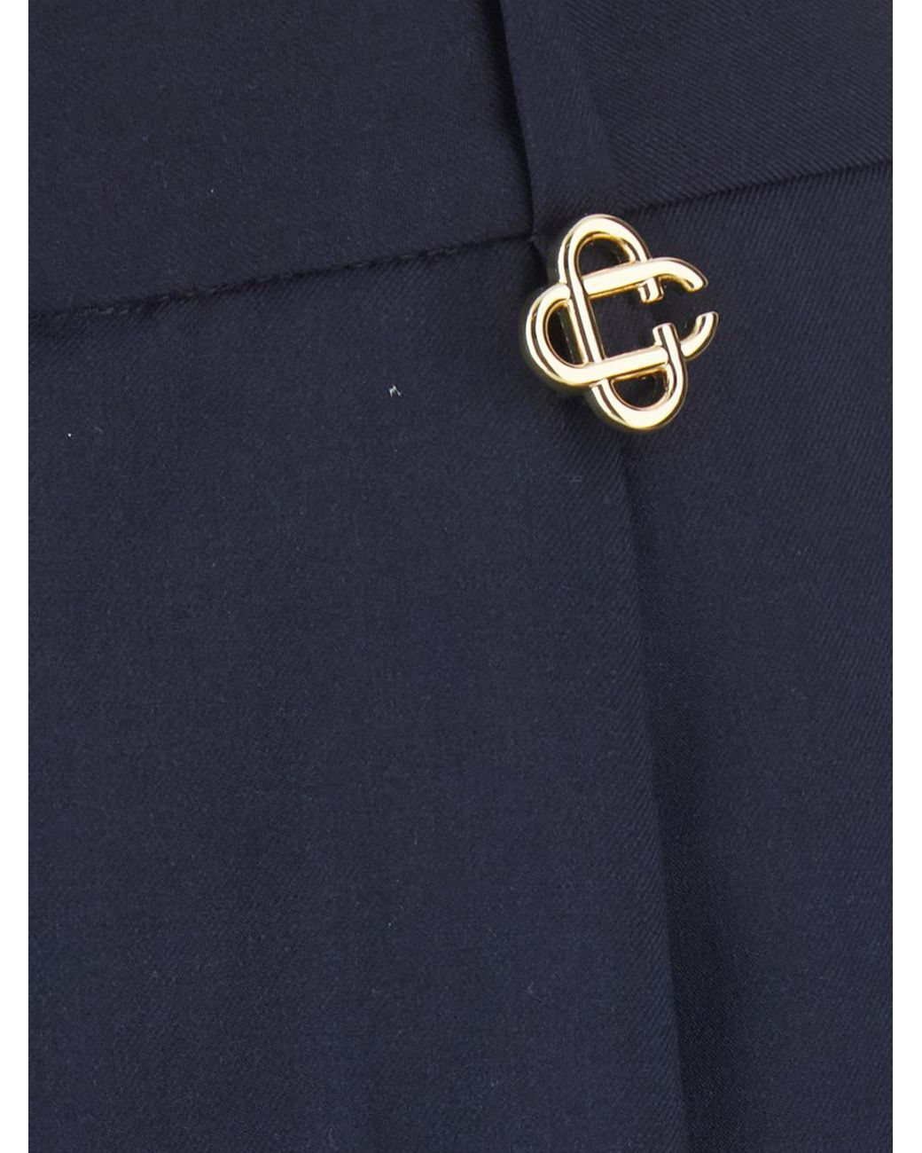 Casablanca Blue Slim-Fit Wool Tailored Trousers With America Pockets for men