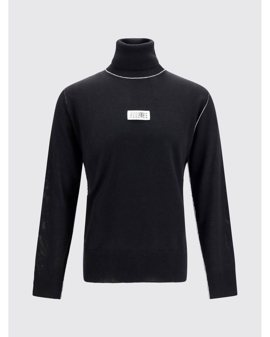 MM6 by Maison Margiela Blue Slim Fit Virgin Wool Blend Turtleneck Jumper for men