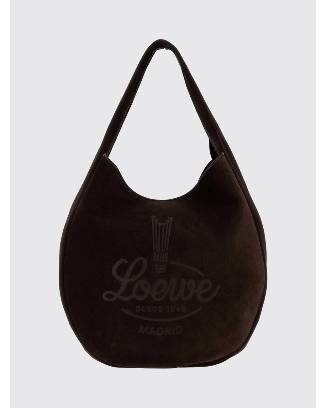 Loewe Black Roomy Large Suede Calfskin Hobo Bag With Internal Pouch for men