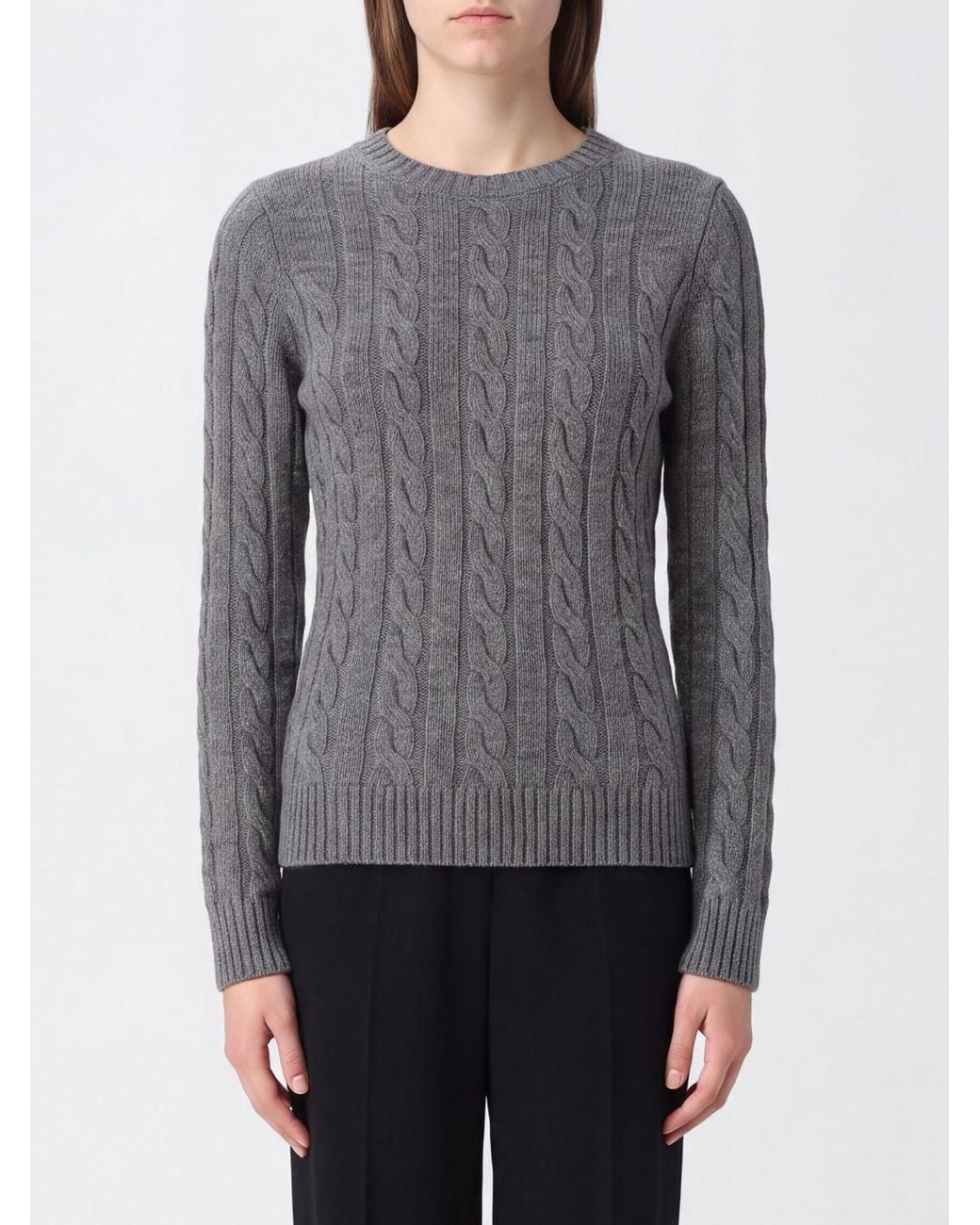 GIMAGUAS Gray Wool-Blend Crew-Neck Jumper With Long Sleeves