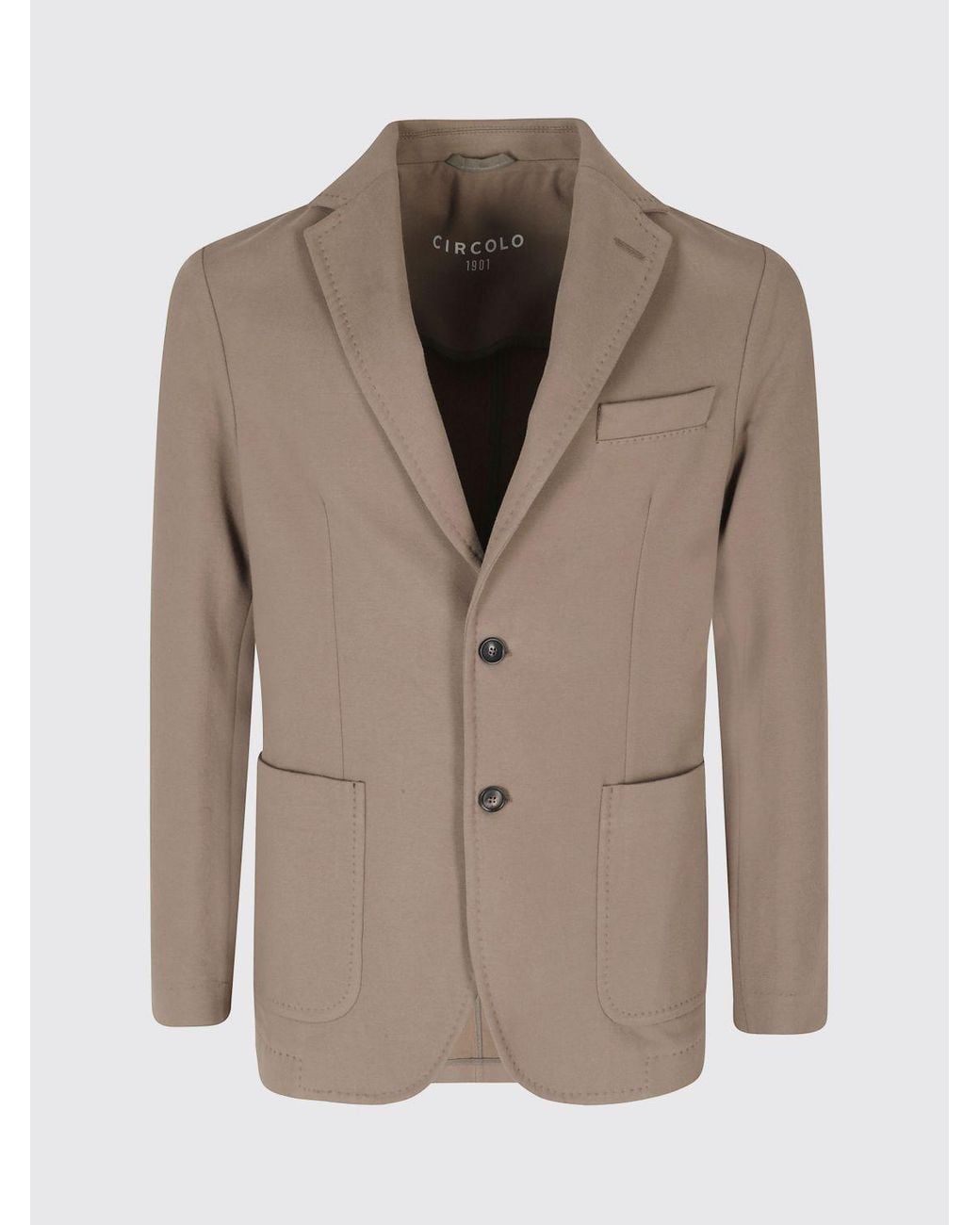 Circolo 1901 Natural Slim Fit Single-Breasted Fine Cashmere Blazer for men
