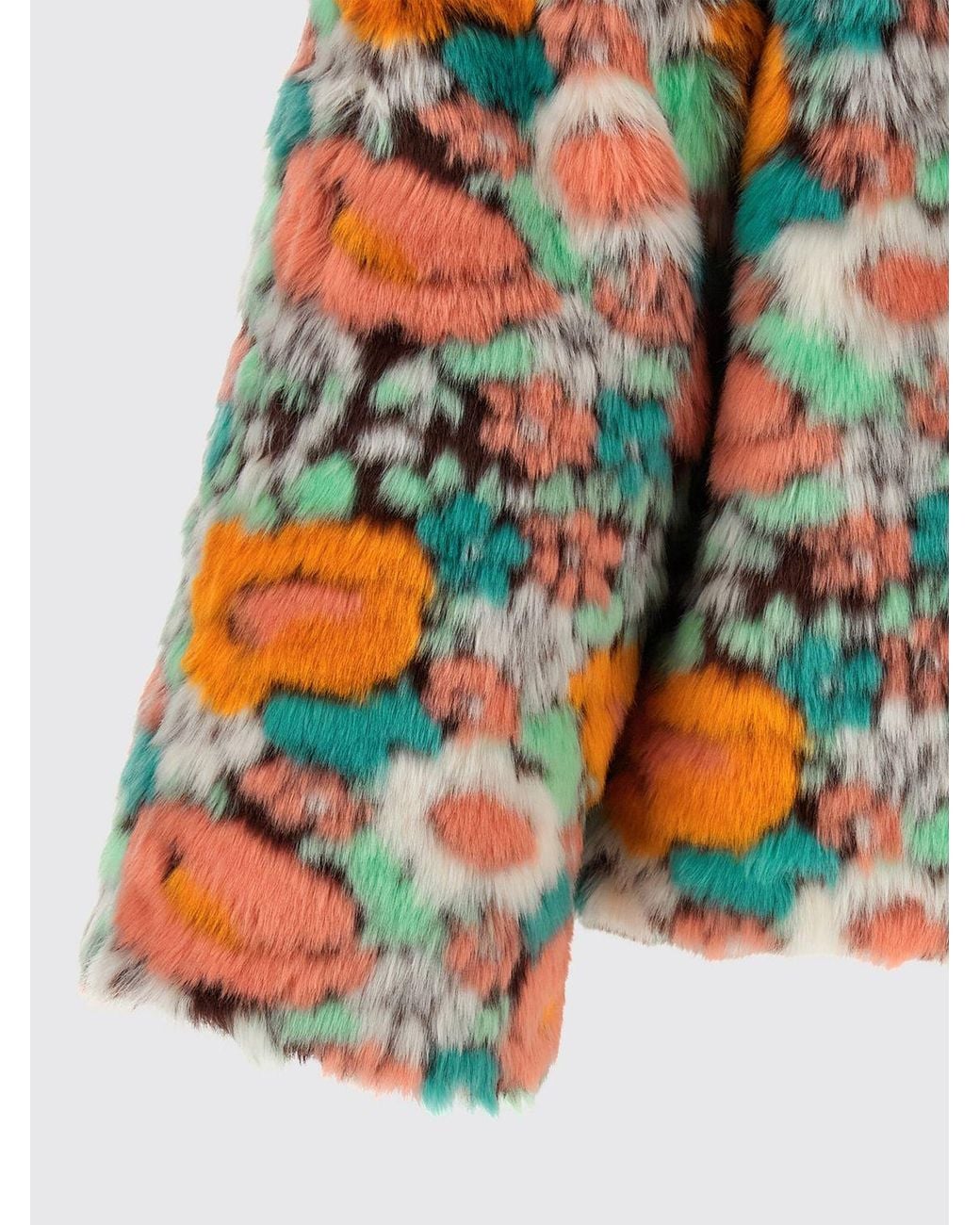 Farm Rio Multicolor Fur Coat