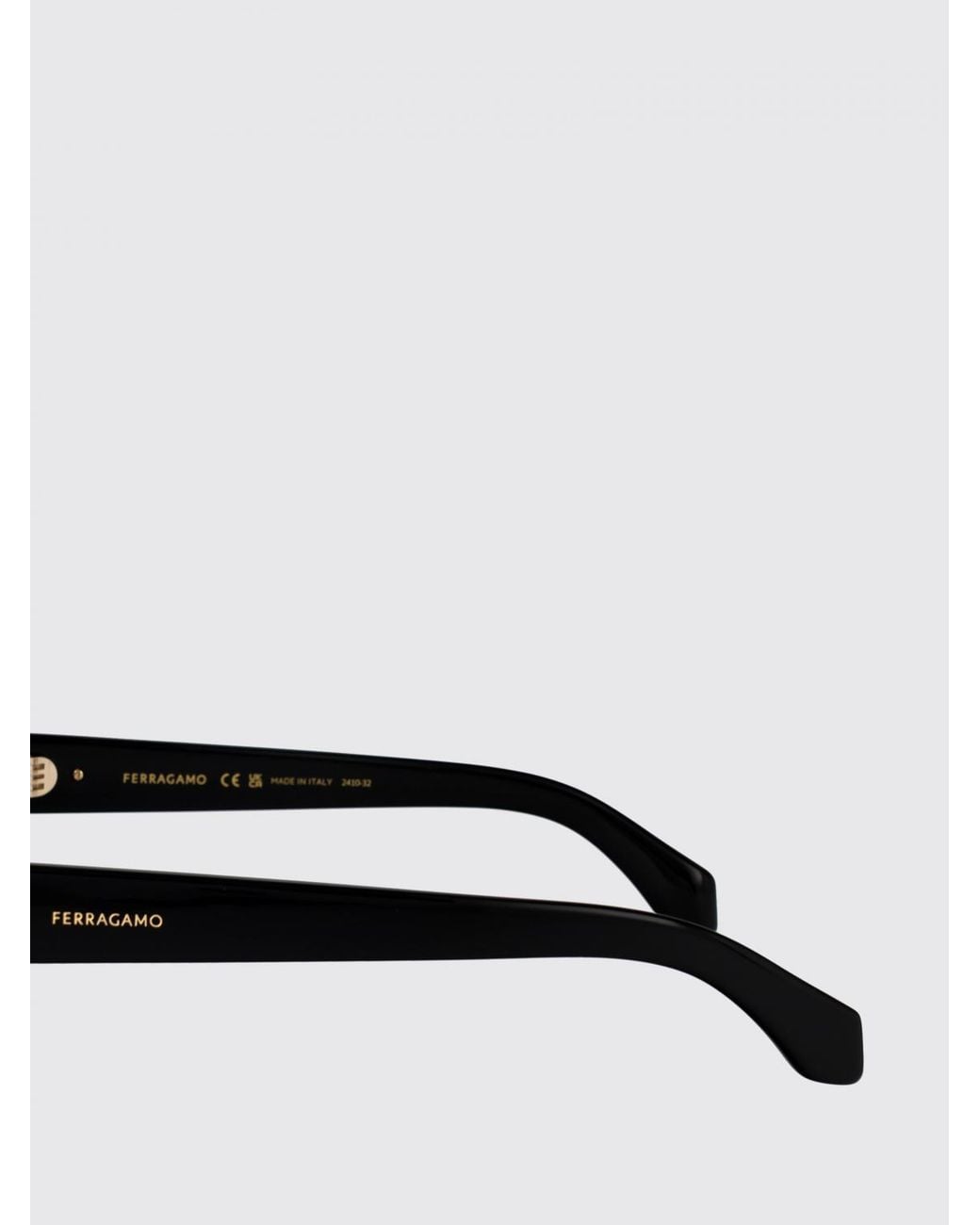 Ferragamo Black Tortoiseshell Rectangular Shield Sunglasses