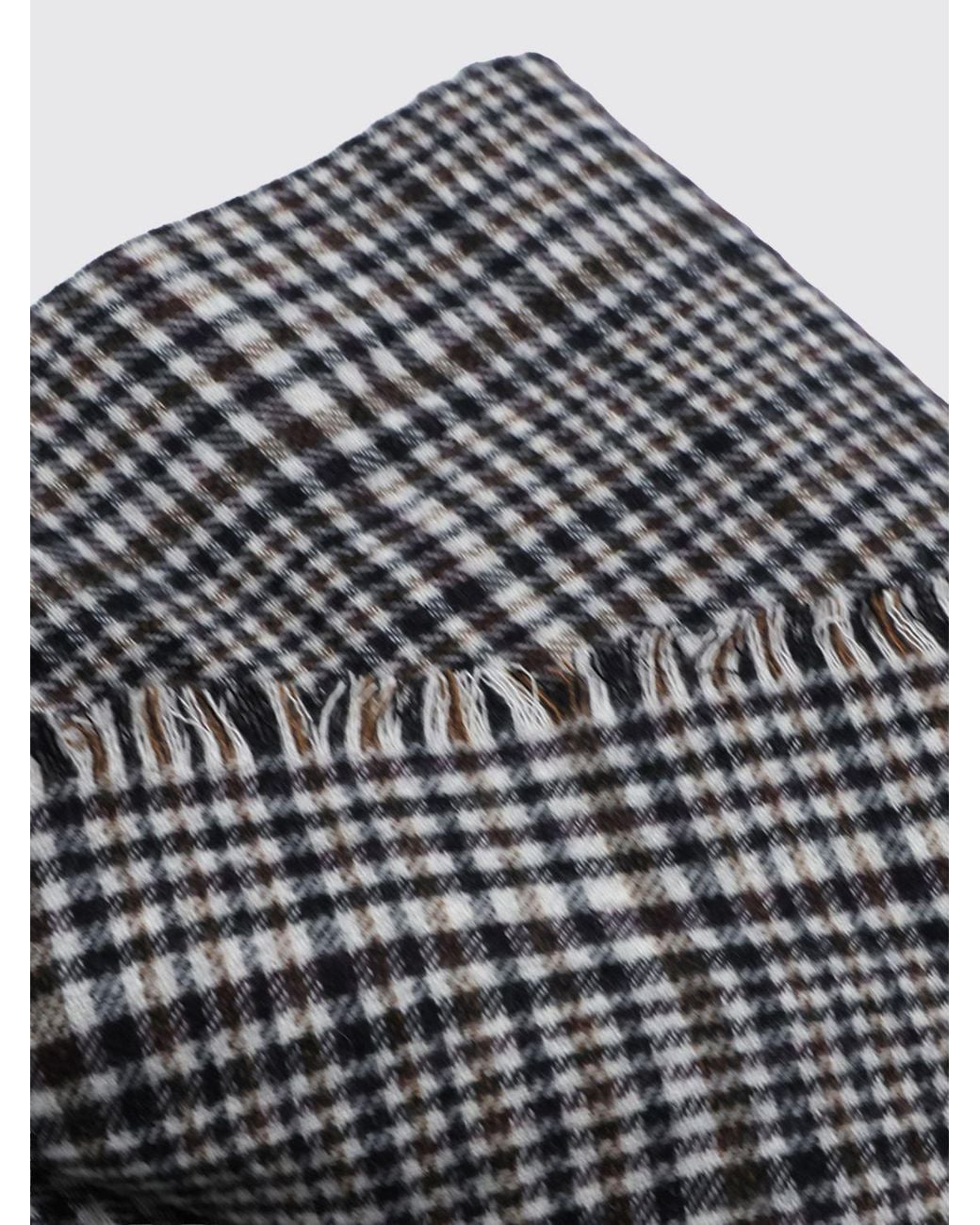 Brunello Cucinelli Black Rectangular Fringed Scarf