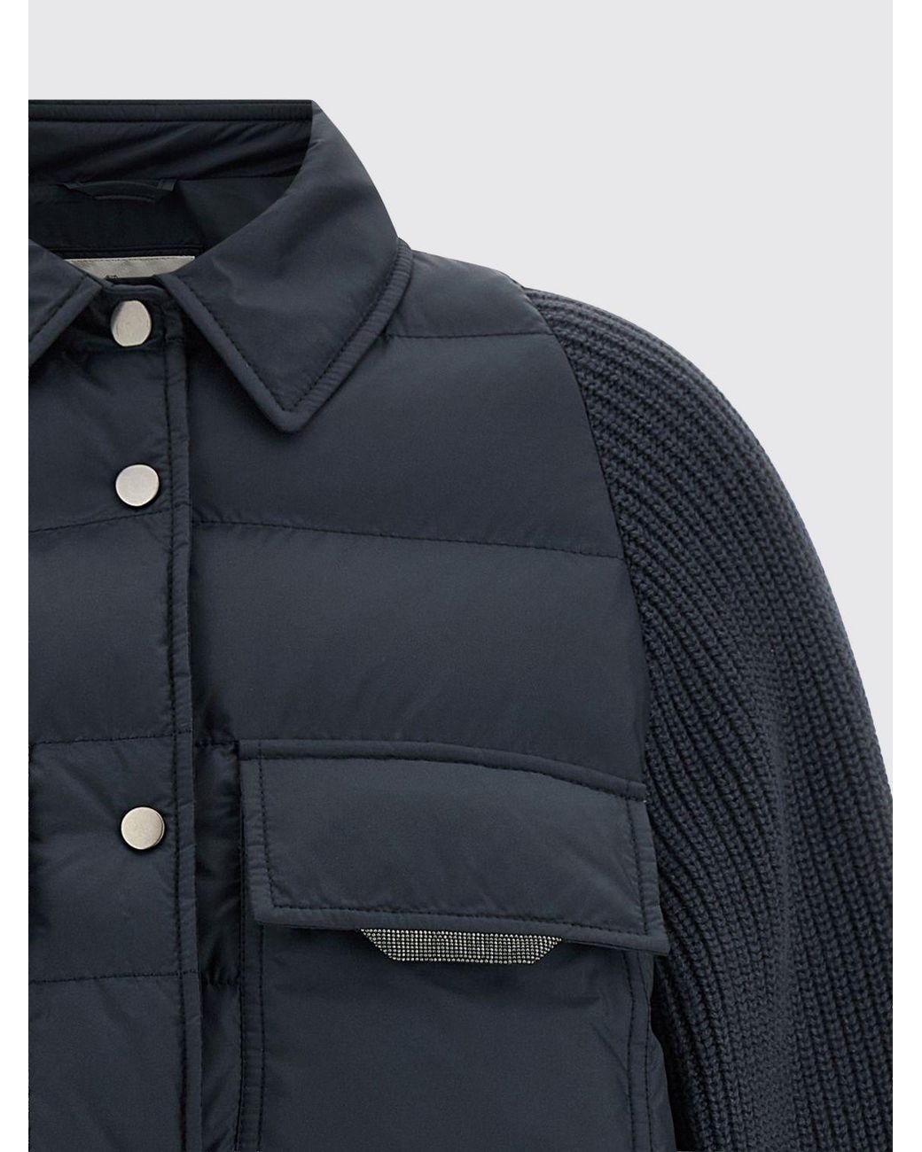 Brunello Cucinelli Blue Short Quilted Down Jacket