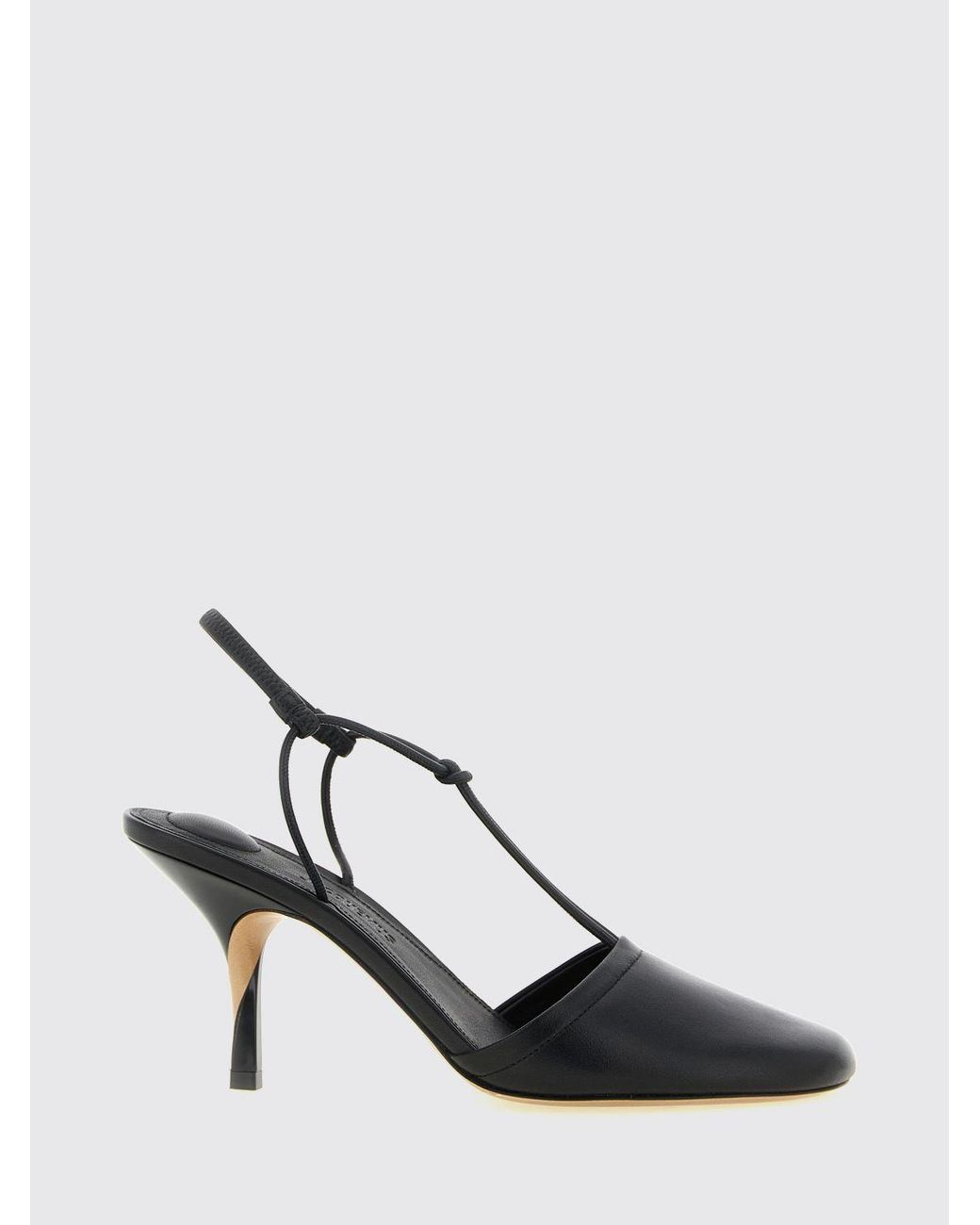 Jacquemus Black Pina Lamb Leather Slingback Pumps With Stiletto Heel