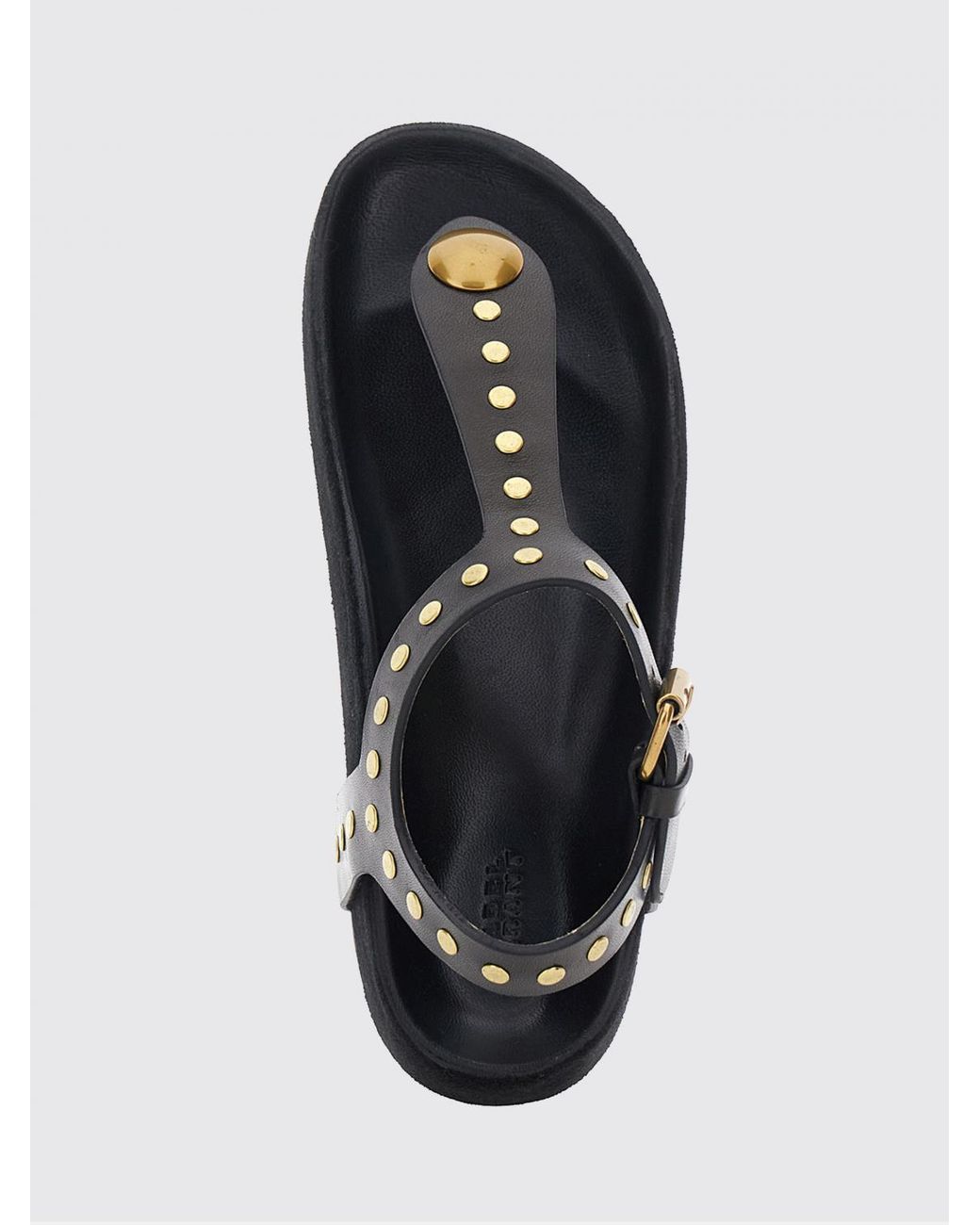 Isabel Marant White Studded Calf Leather Thong Sandals