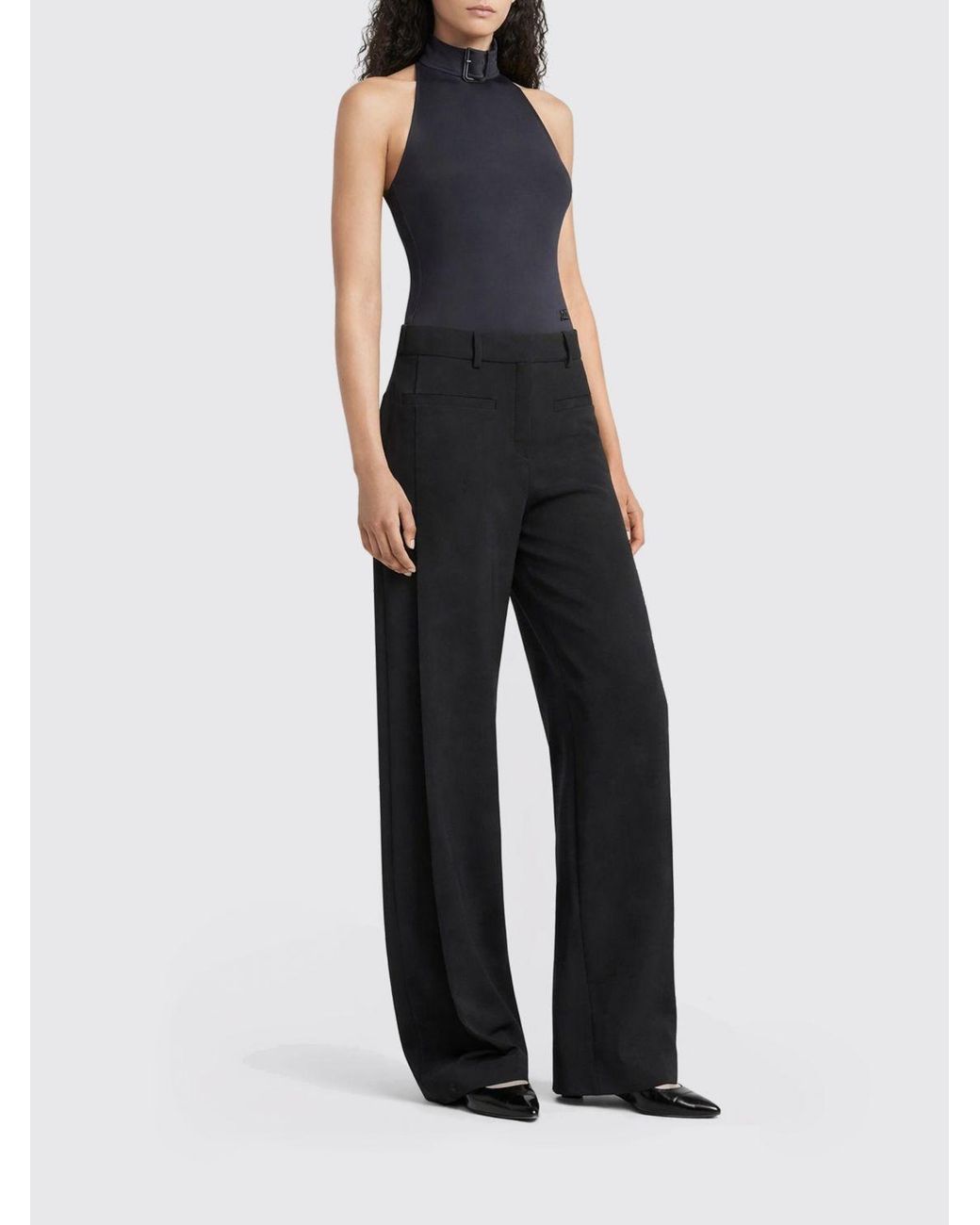 Courreges Black CourrÈ Ges Wide-Leg Crepe Trousers