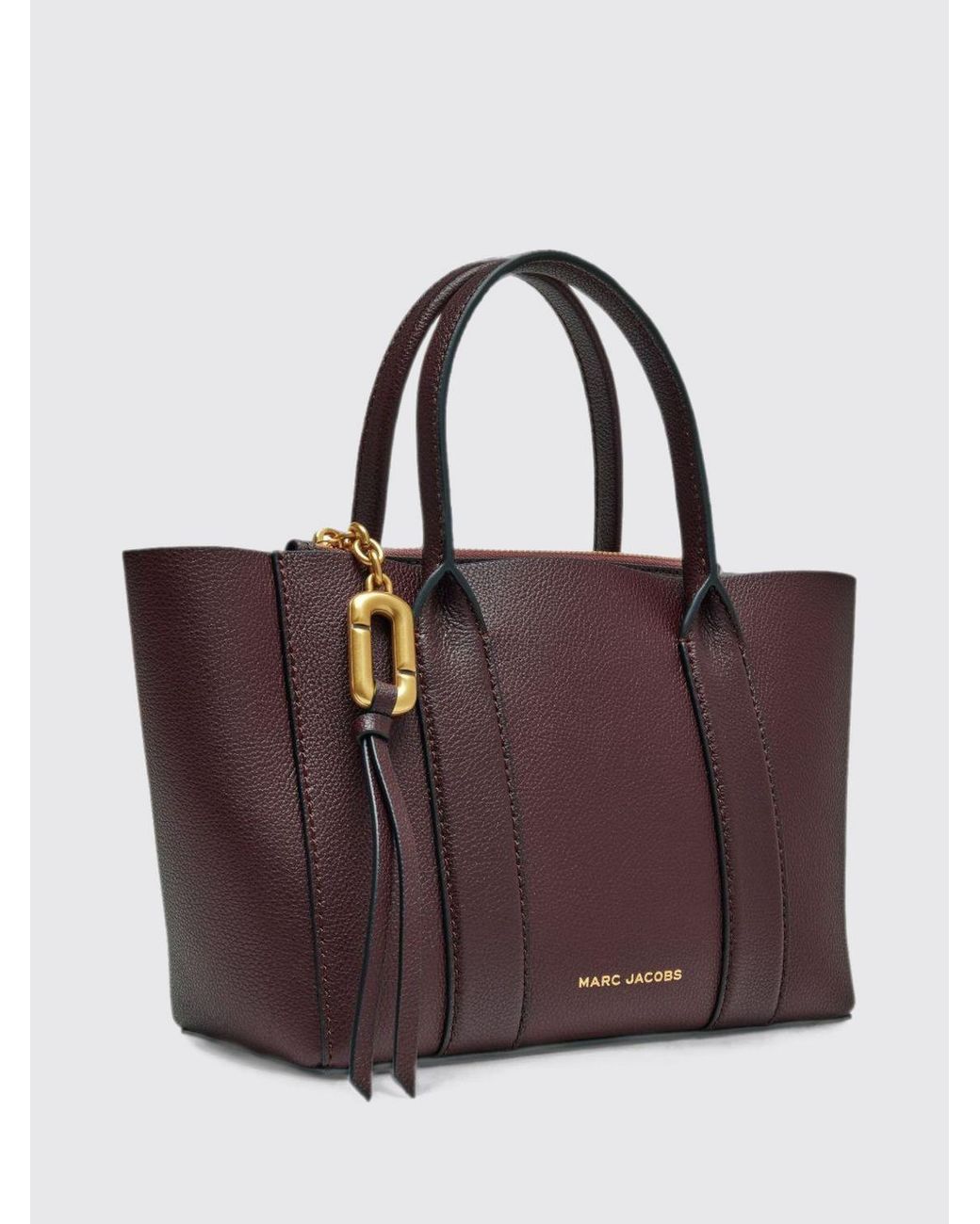 Marc Jacobs Purple The Pop J Marc Work Tote Mini Grained Leather Bag With Shoulder Strap