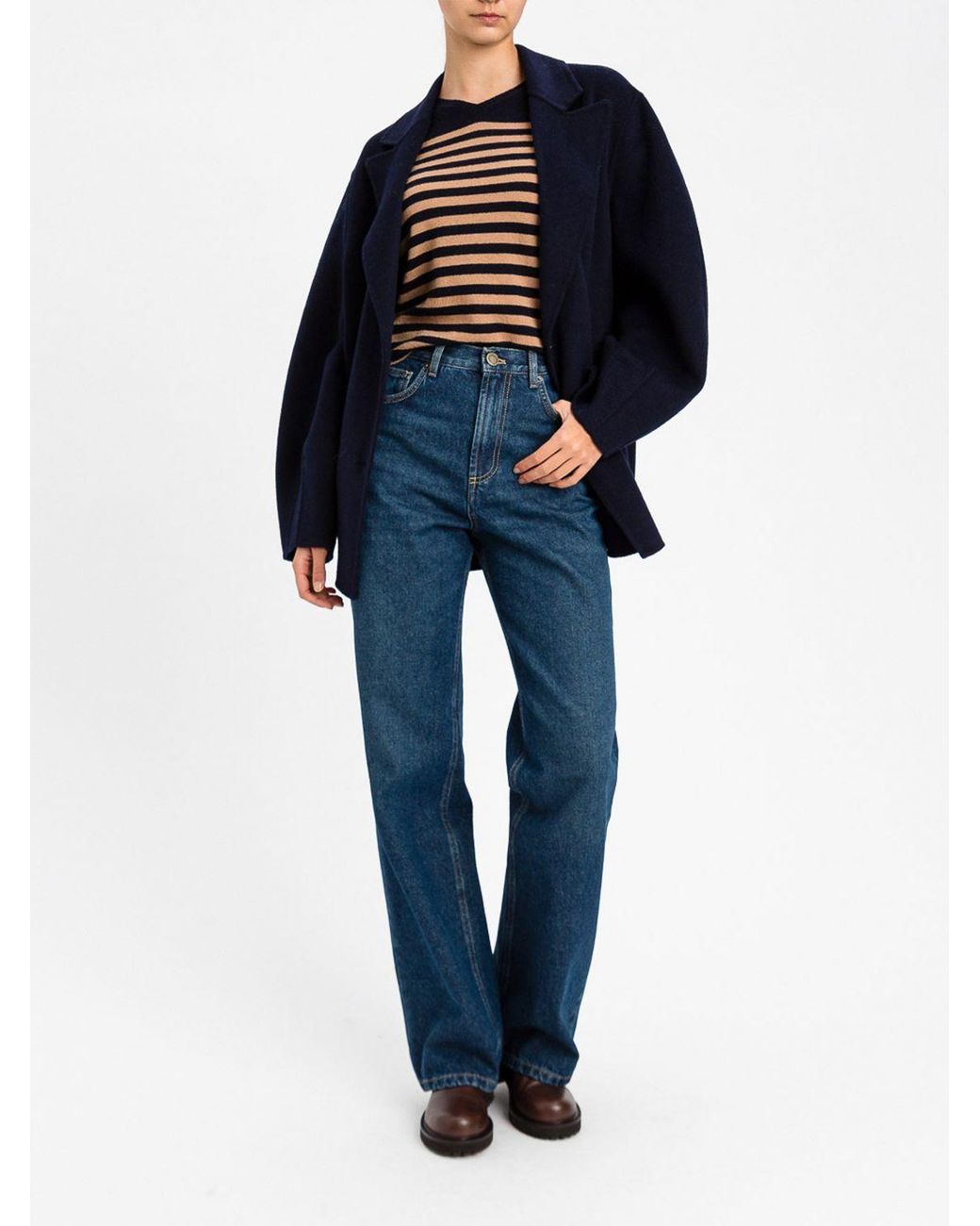 Twinset Blue Double-Breasted Peacoat