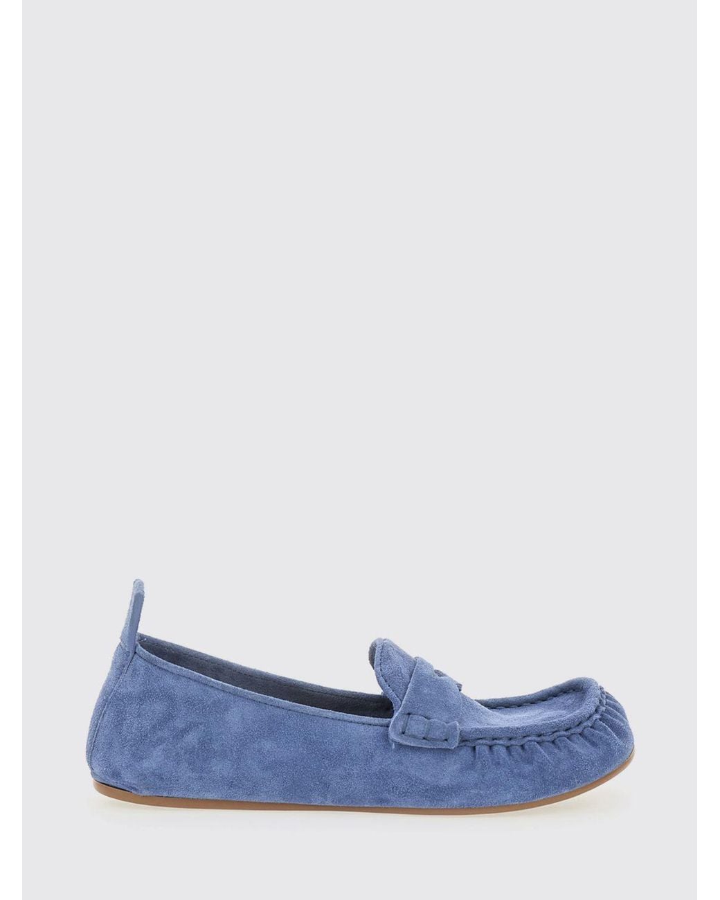 Acne Blue Loafers, Suede Calf Leather