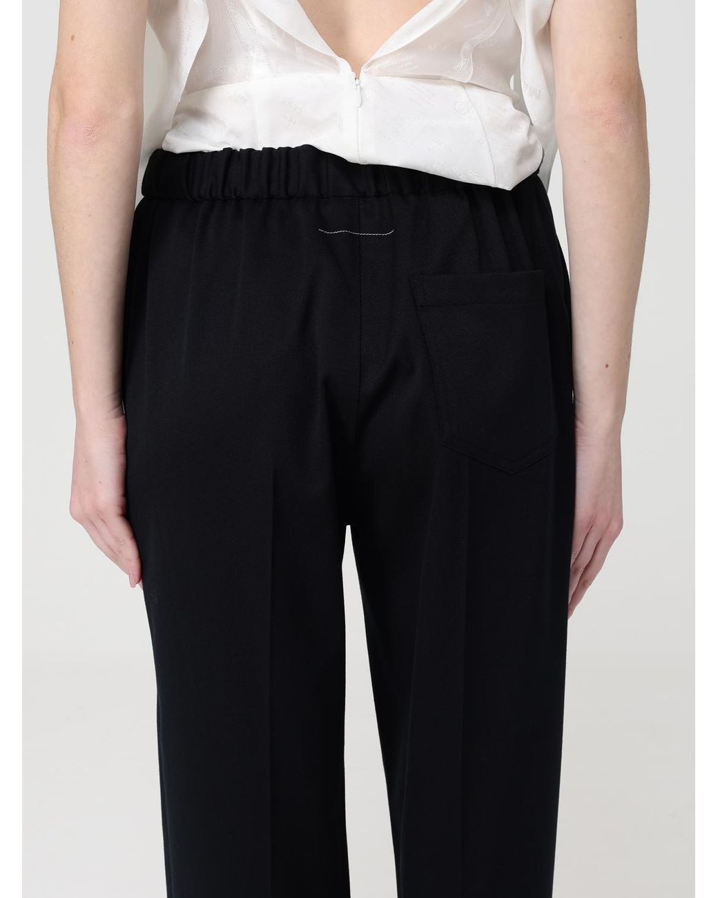 MM6 by Maison Margiela Black Wool Blend Trousers