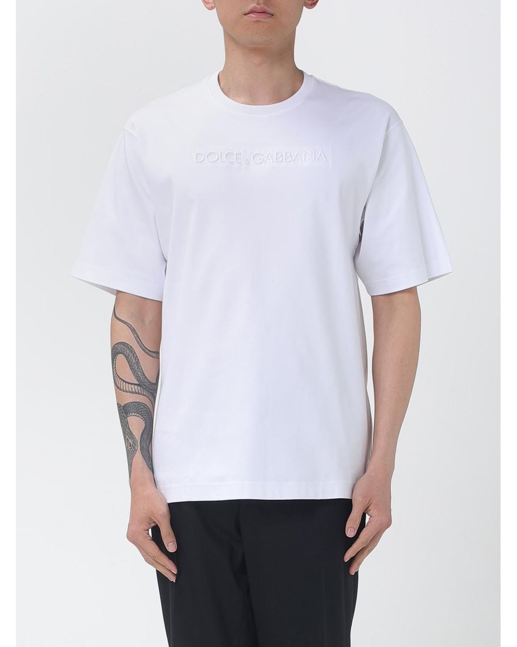Dolce & Gabbana White Dolce &Amp Gabbana Basic Cotton T-Shirt for men