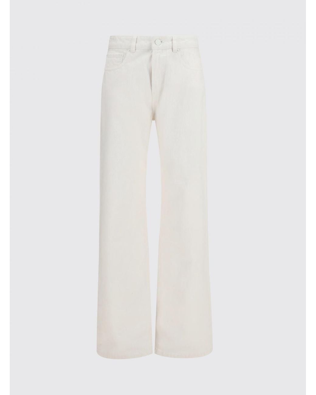 AMI White Cotton Denim Straight Jeans