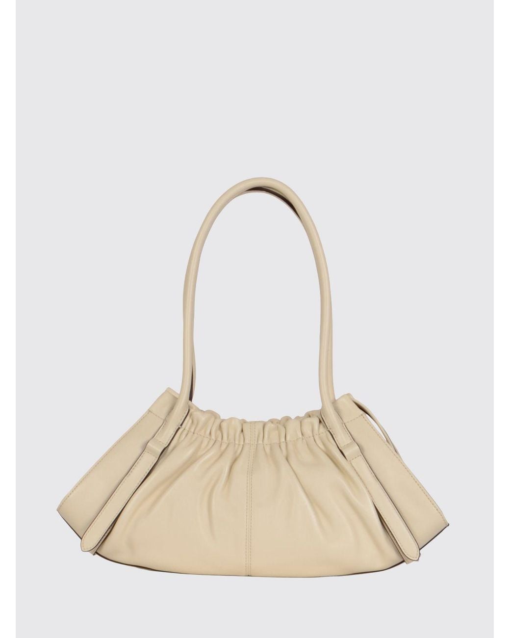 Marc Jacobs Natural The Cristina Leather Shoulder Bag With Double Handle And Padlock