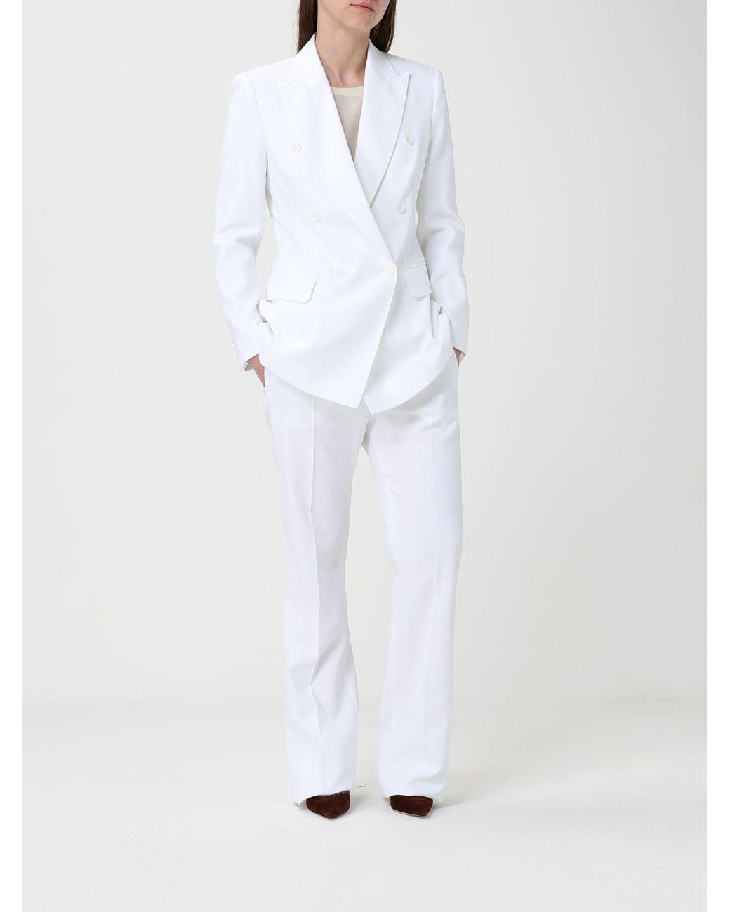 Max Mara White Cecina Classic Cotton Trousers