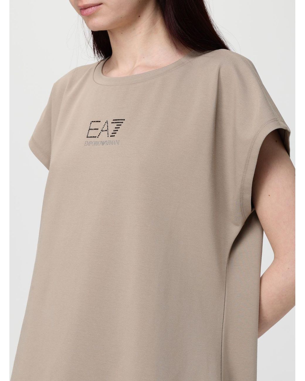EA7 Natural Stretch Cotton T-Shirt Dress