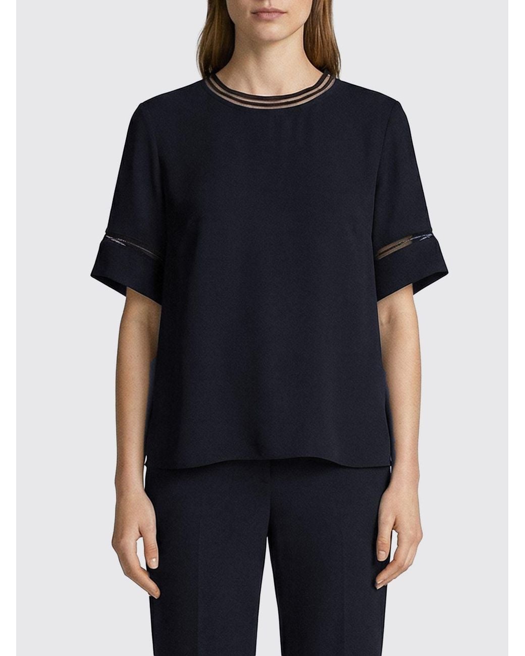 Fabiana Filippi Black Crêpe De Chine Blouse