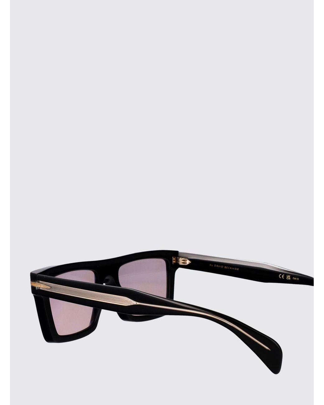 David Beckham Black Rectangular Acetate Aviator Sunglasses for men