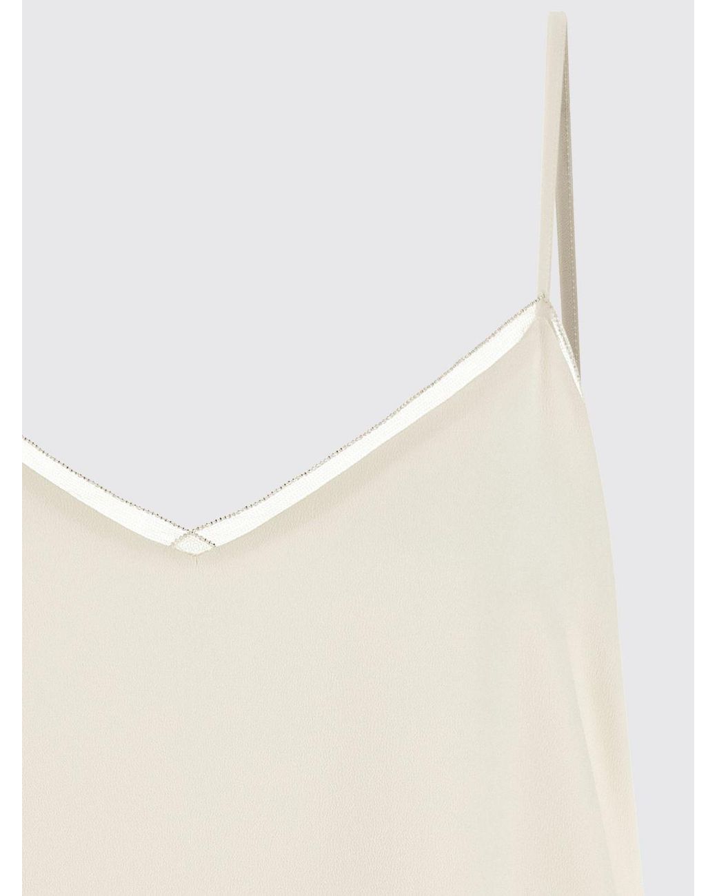 Fabiana Filippi White Silk Blend Basic Top