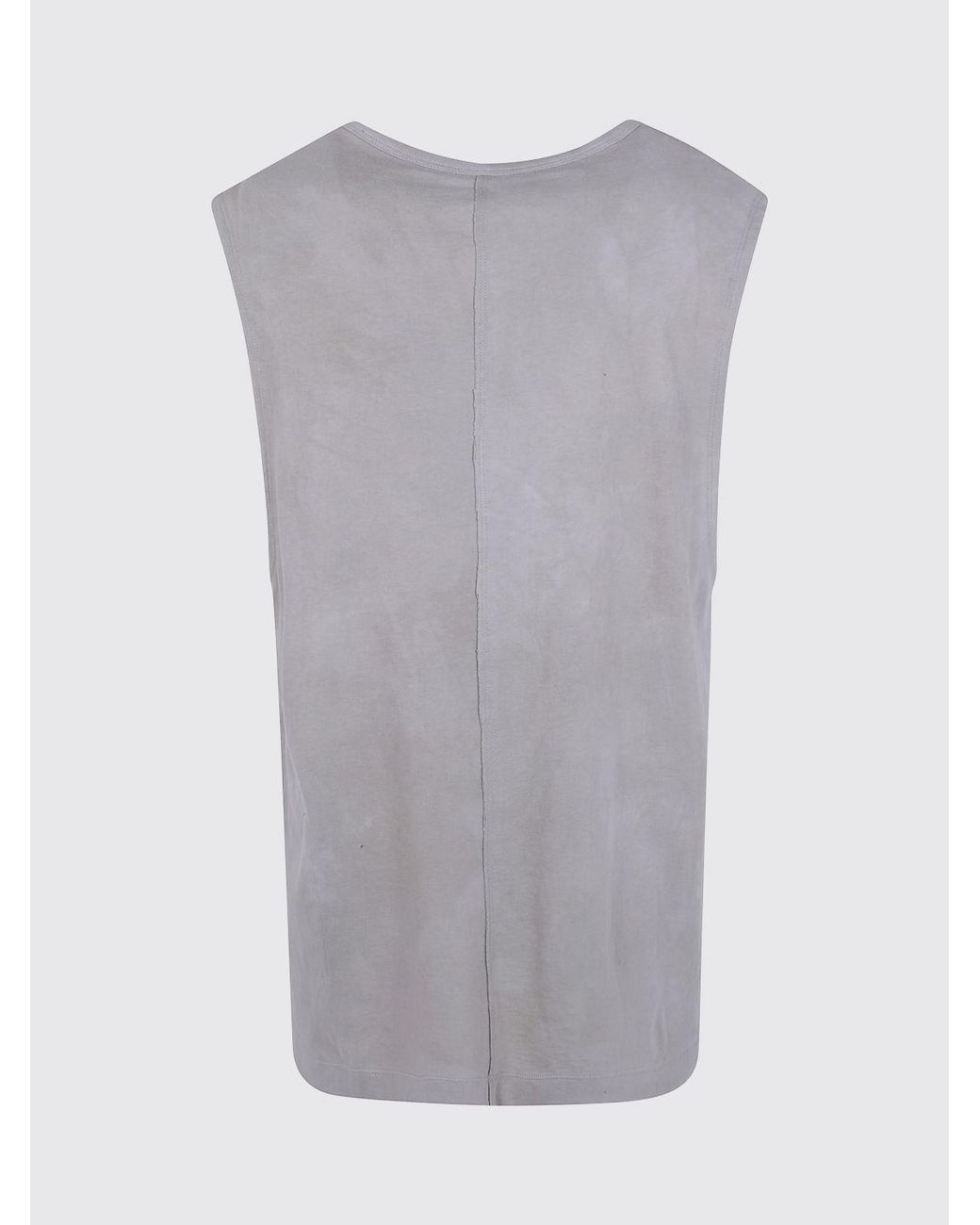 Ziggy Chen Gray Graphic Print 100% Cotton Tank Top With Crew Neck for men