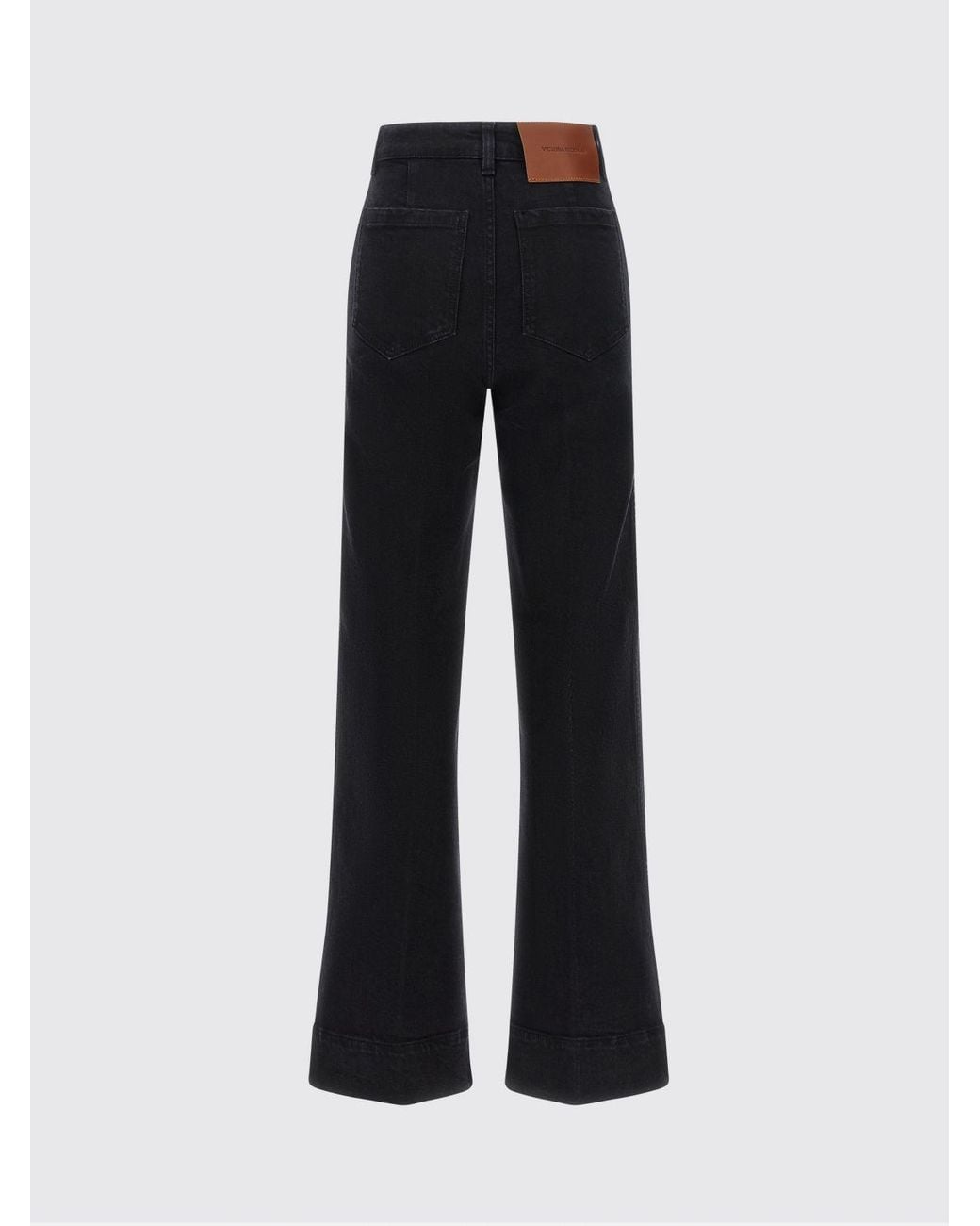 Victoria Beckham Black Alina High-Waisted Wide Leg Jeans