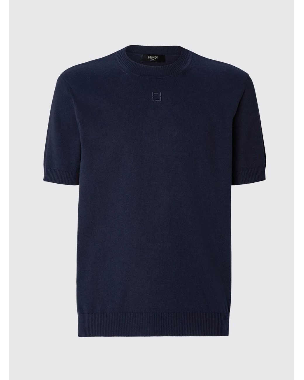 Fendi Blue Cotton And Cashmere Sweater for men