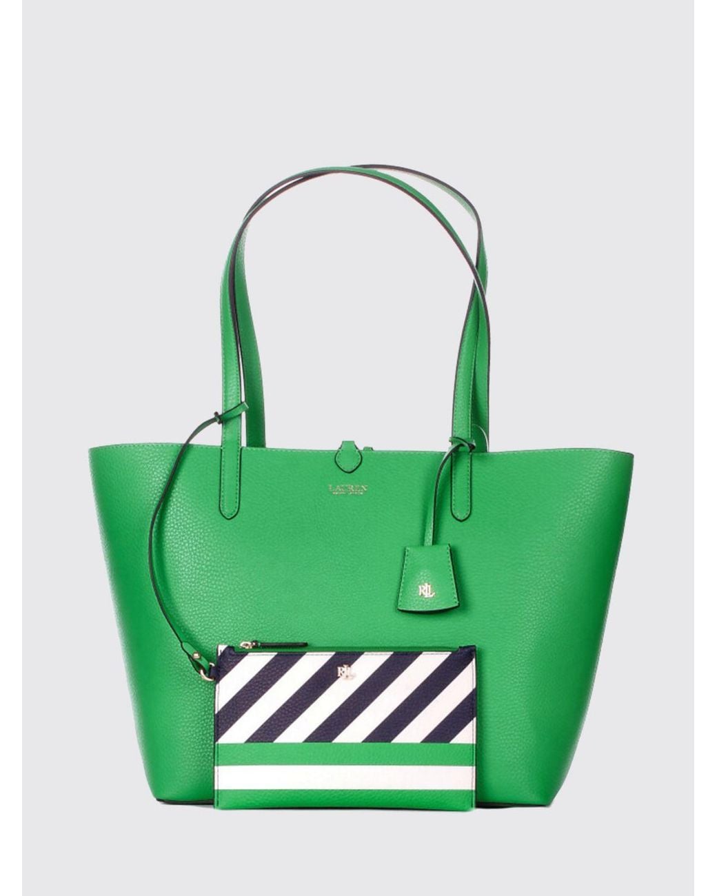 Ralph Lauren Green Reversible Faux Leather Bag