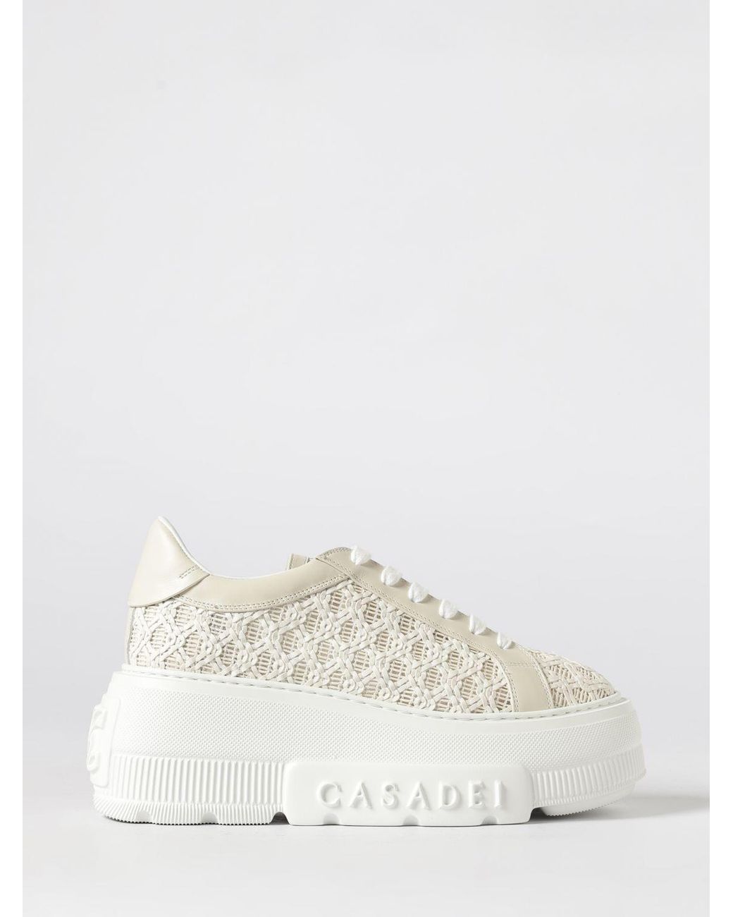 Casadei White Nexus Wedge Sneakers