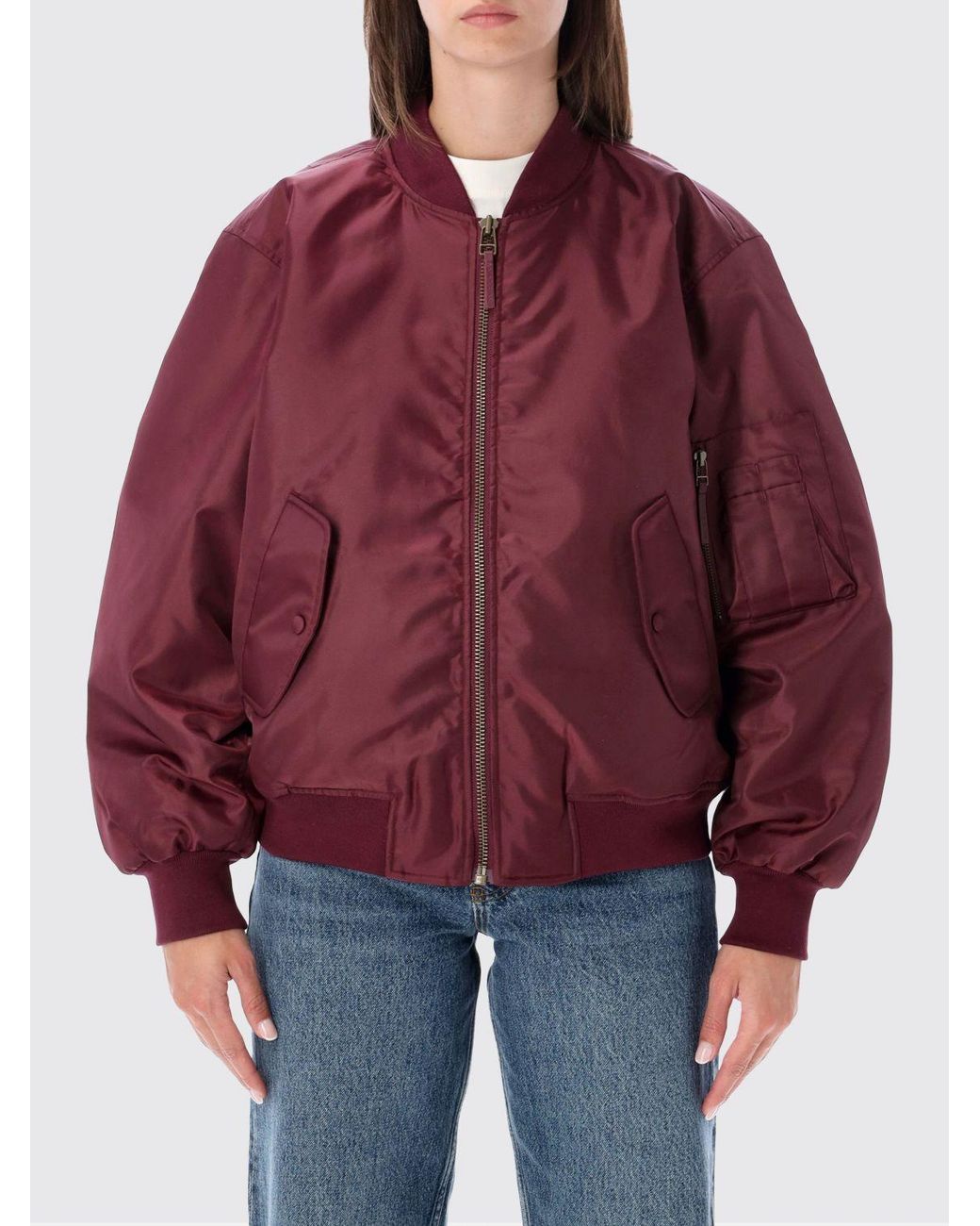 Anine Bing Red Leon Relaxed Fit Bomber Jacket