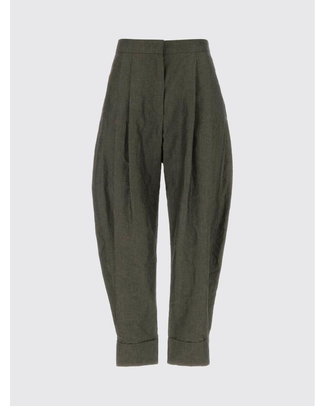 PT Torino Black Cropped Fit Cotton And Linen Trousers