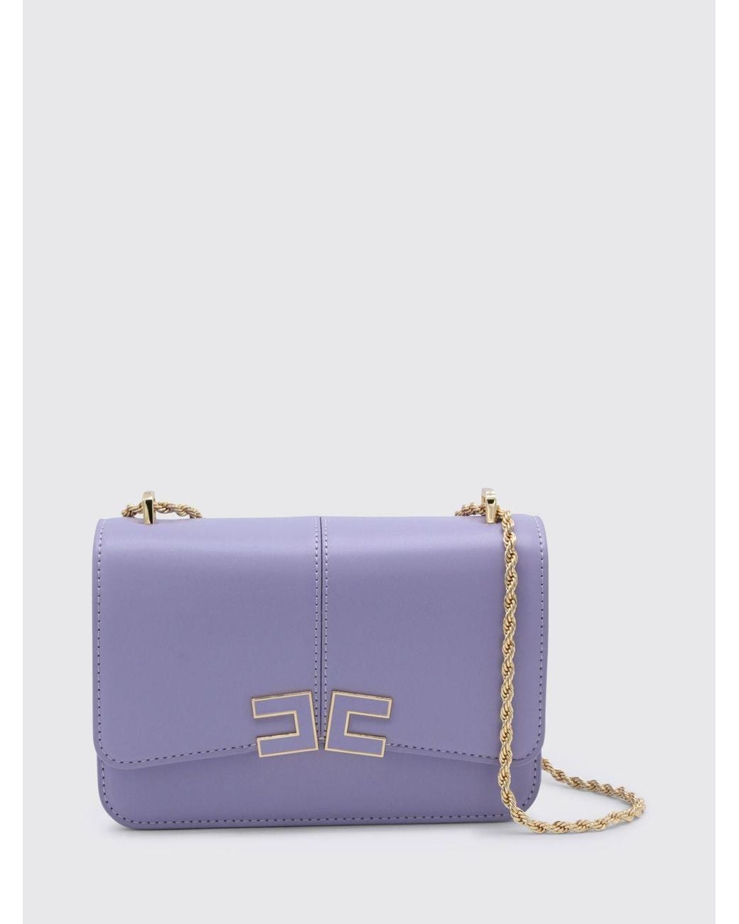 Elisabetta Franchi Purple Faux Leather Shoulder Bag