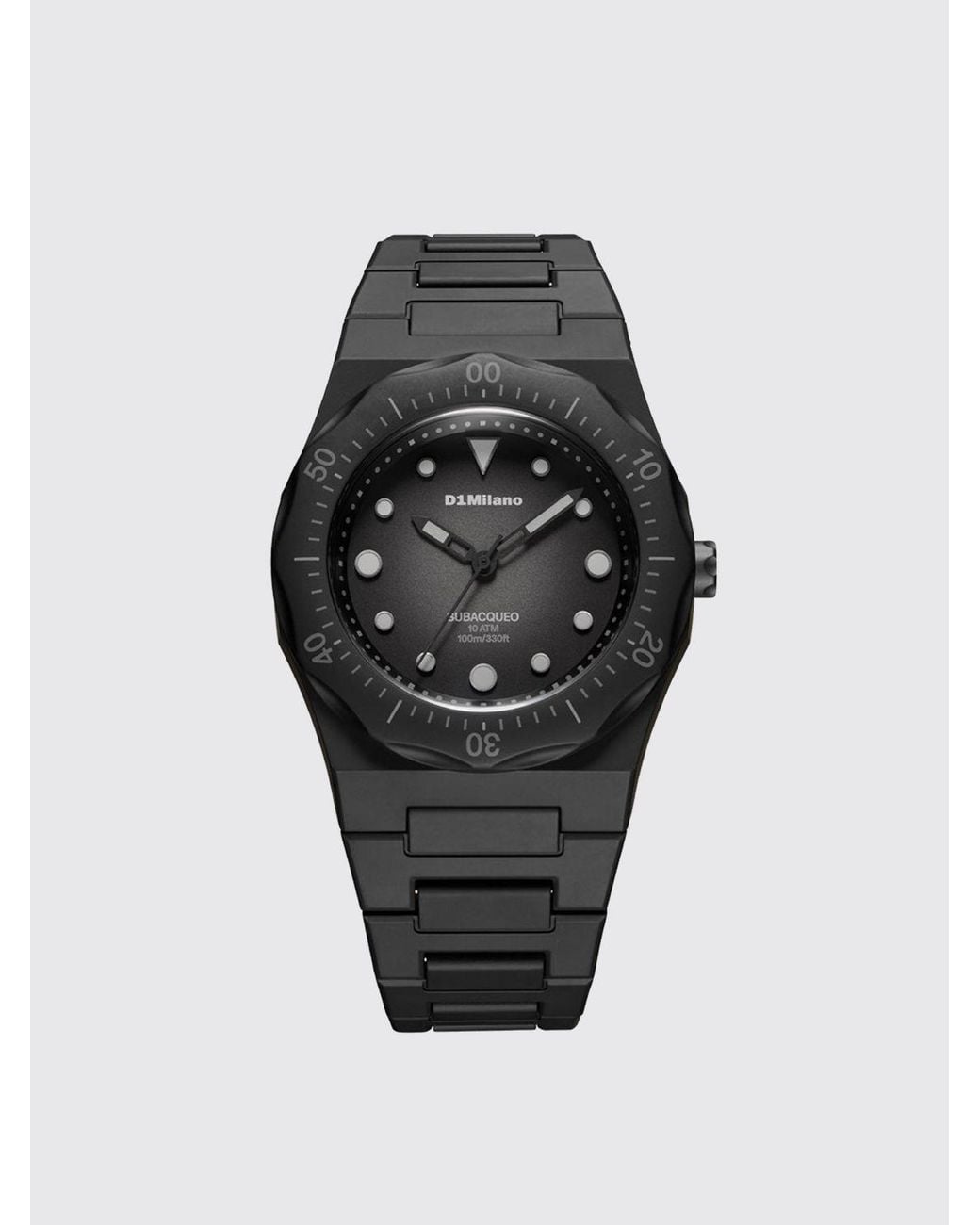 D1 Milano Black Carbon Diver Polycarbonate And Stainless Steel Watch for men