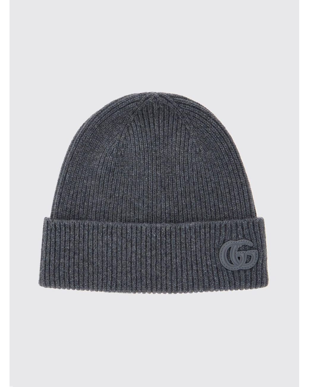 Gucci Gerippte Beanie-Mütze Aus Reinem Kaschmir Mit Gg-Monogramm in Blue für Herren