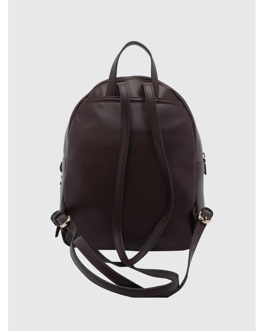 Liu Jo Black Faux Leather Backpack With Chevron Pattern And Adjustable Straps