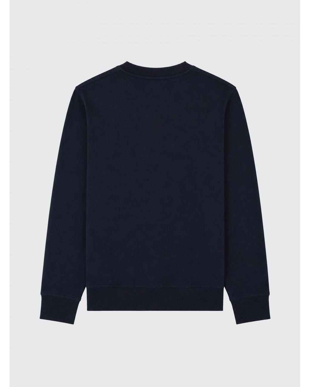 Boss Blue Crew-Neck Cotton Jumper With Tone-On-Tone Logo for men