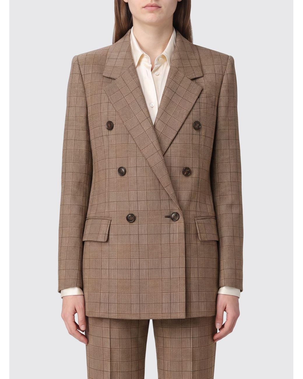 Chloé Brown ChloÉ Prince Of Wales Double-Breasted Blazer