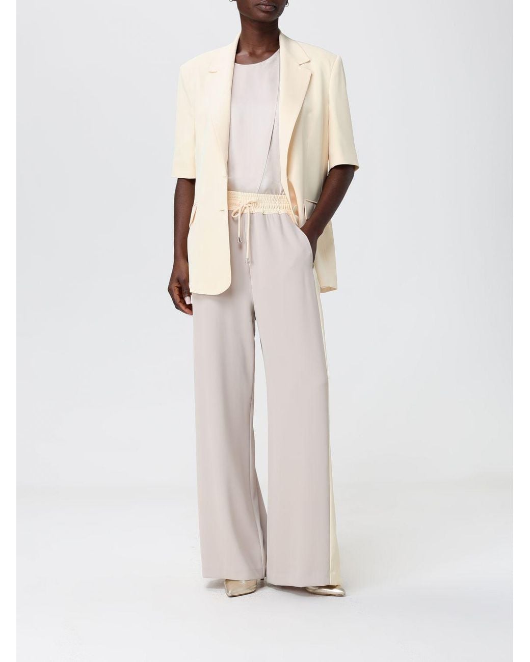 Hanita Natural Crepe Single-Breasted Blazer