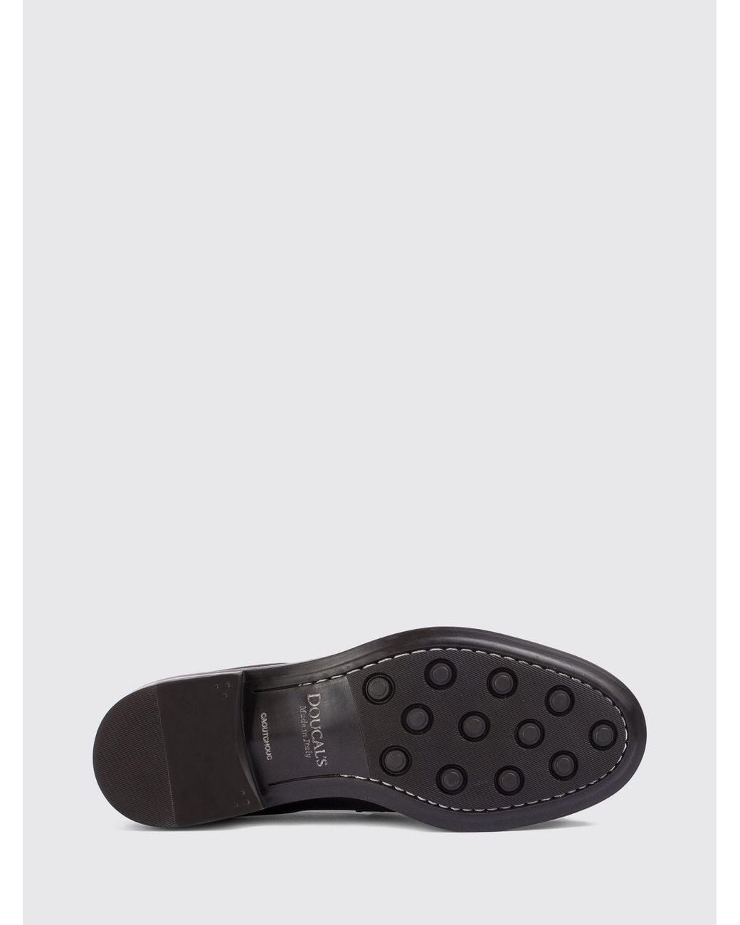 Doucal's White Smooth Calfskin Penny Loafers With Rubber Sole