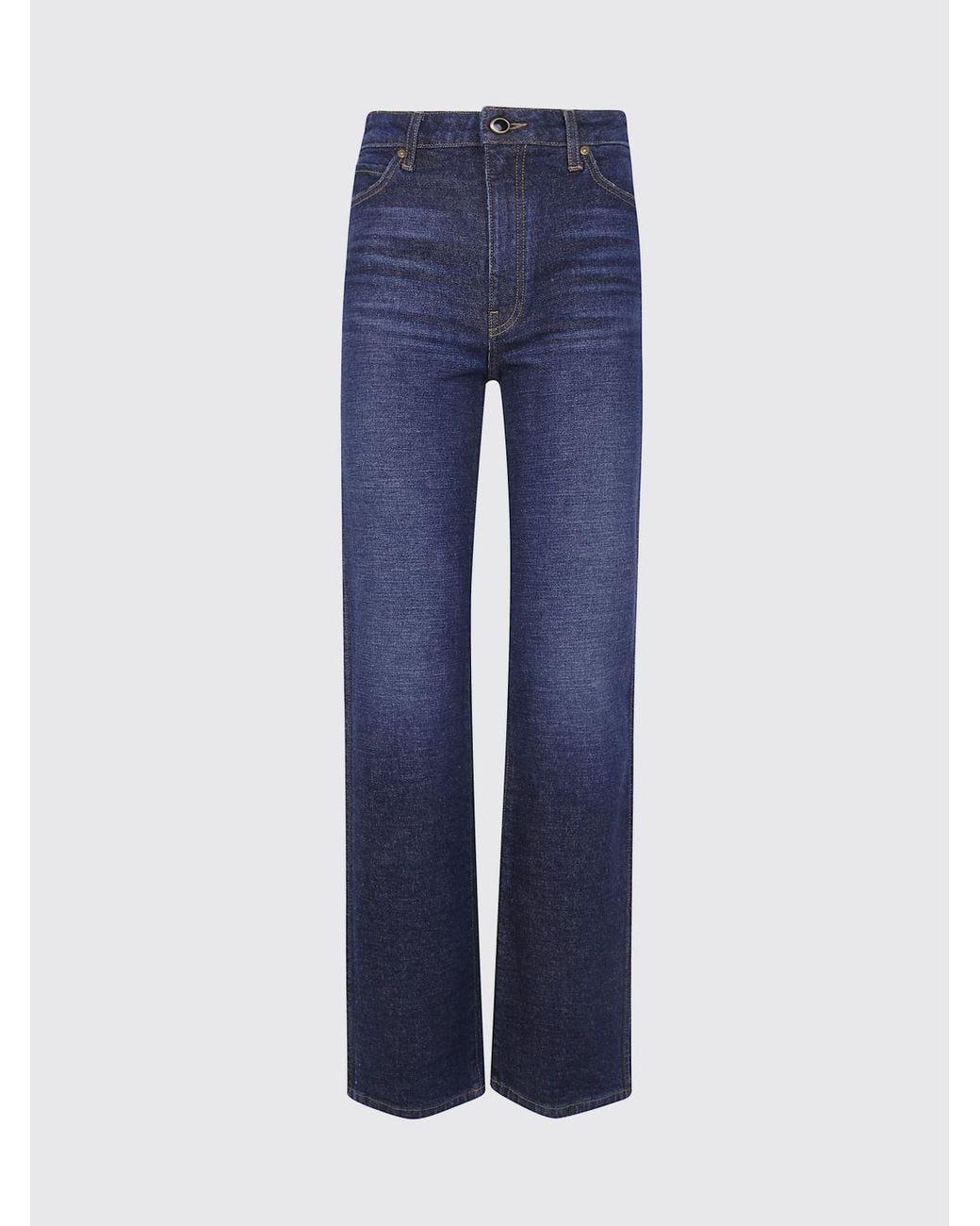 Khaite Blue Danielle High-Waisted Straight-Leg Denim Jeans