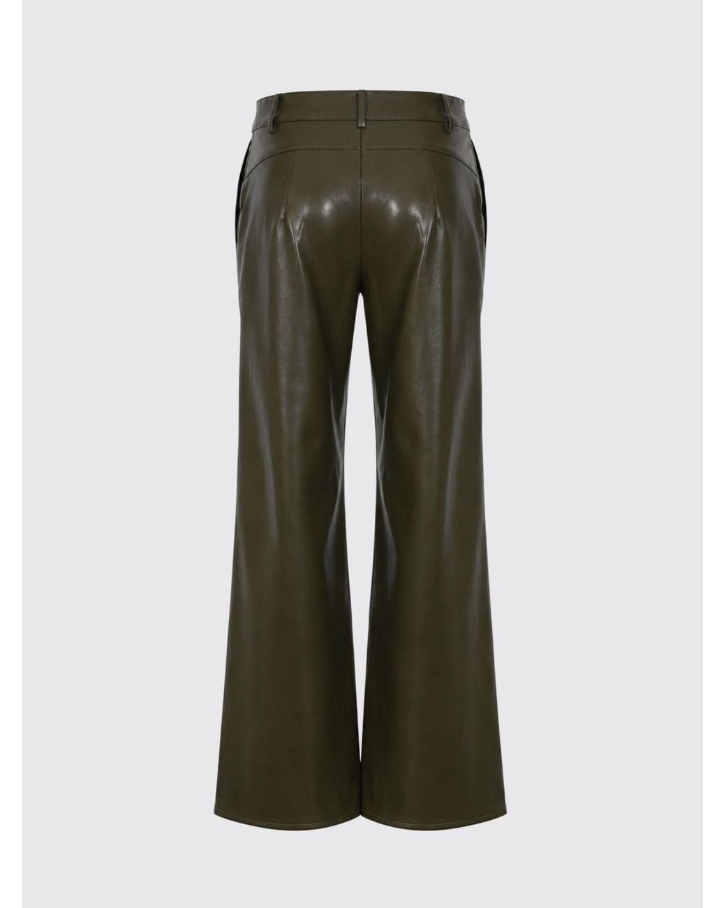Patrizia Pepe Black High-Waisted Wide-Leg Faux Leather Trousers