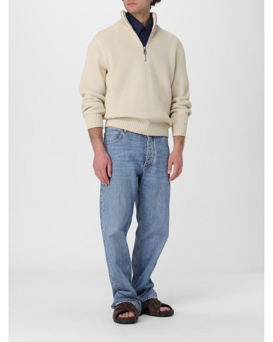 Bottega Veneta Blue Compact Cotton Shirt for men