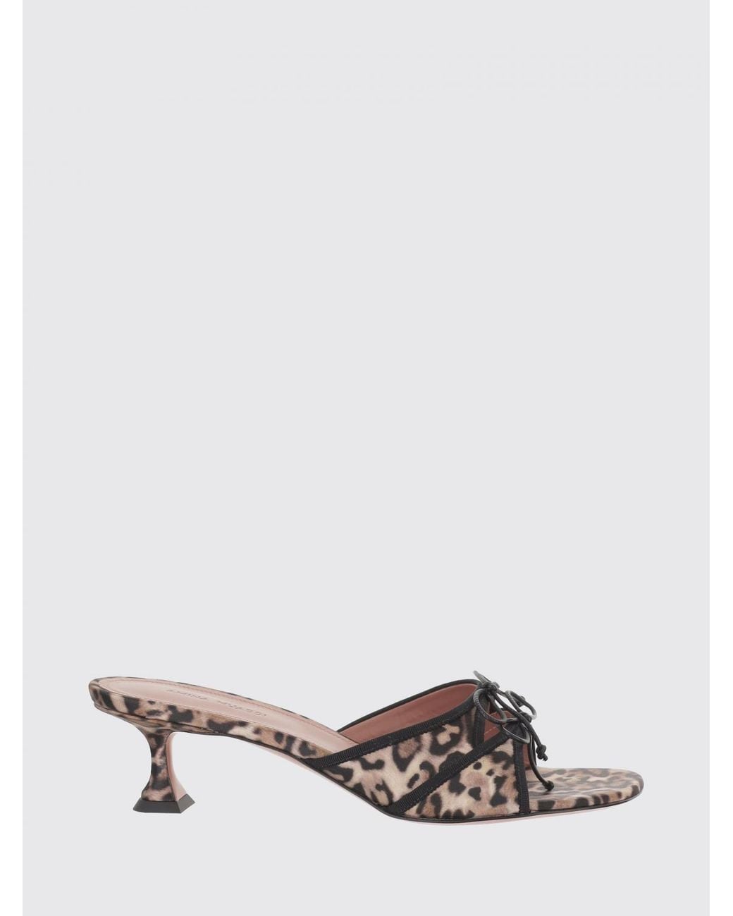 AMINA MUADDI Red Animal Print Satin Eleonora Mules