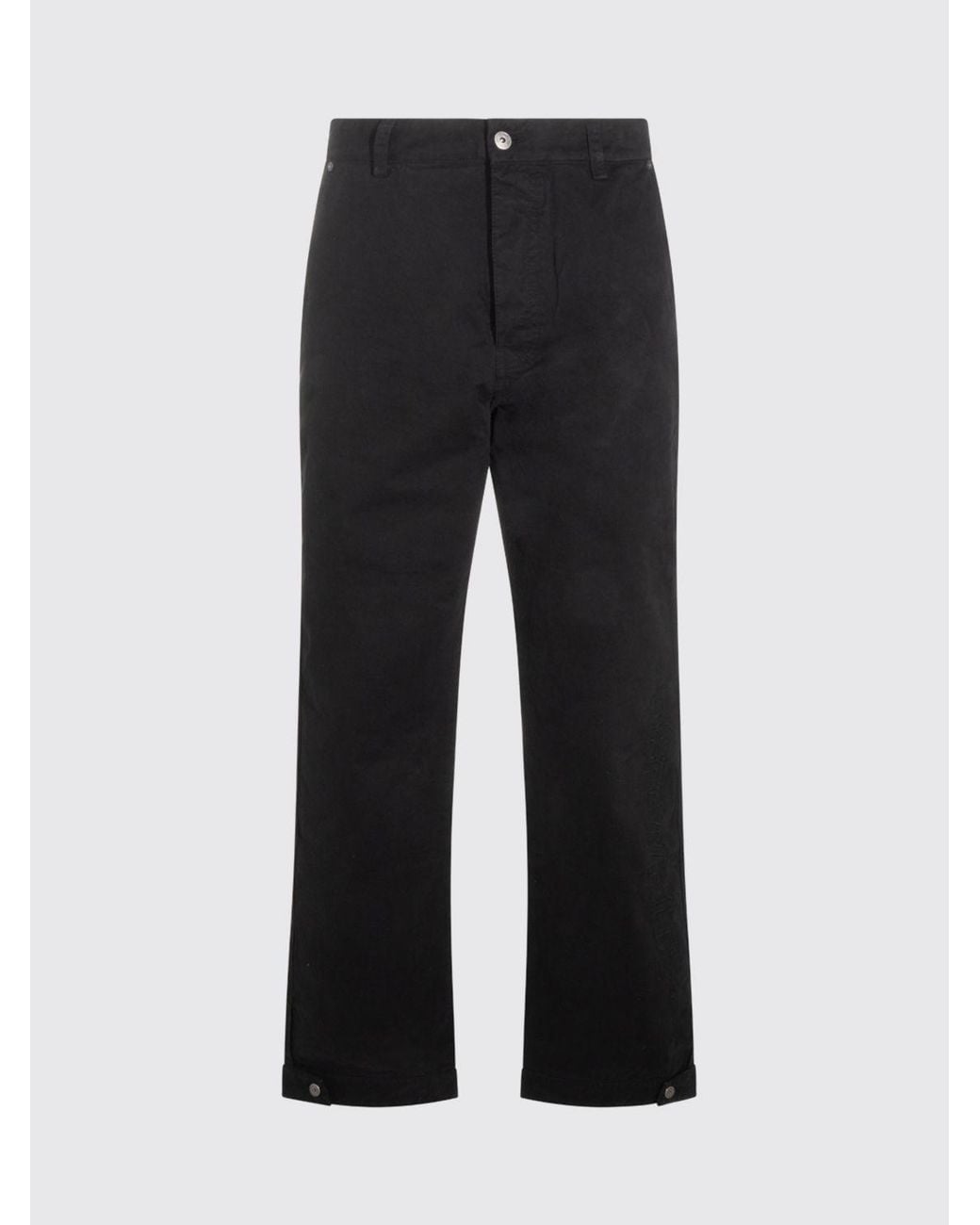 Off-White c/o Virgil Abloh Black Straight Fit Cotton Trousers With Belt Loops for men