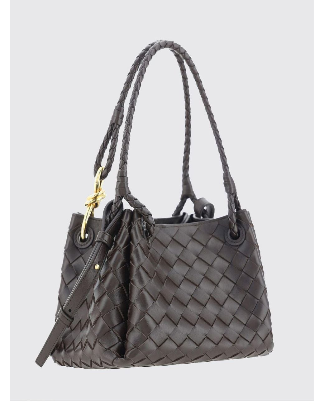 Bottega Veneta Gray Parachute Small Woven Leather Bag