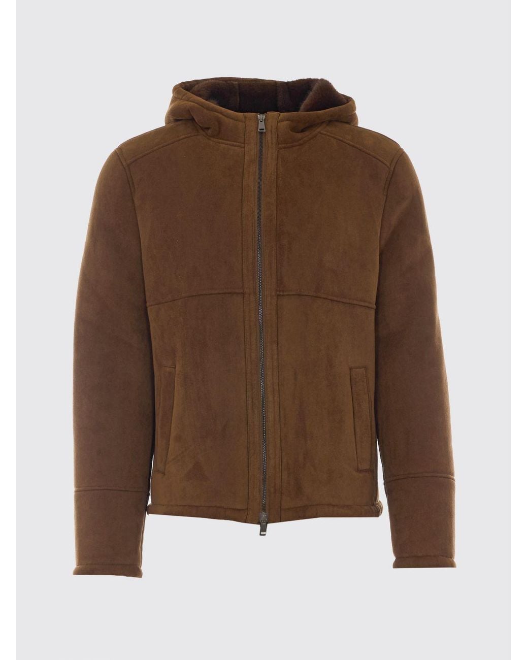 S.w.o.r.d 6.6.44 Brown Faux Suede Leather Hooded Jacket for men