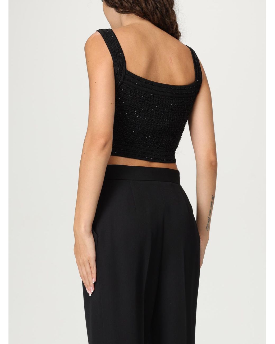 Top Cropped di Balmain in Black