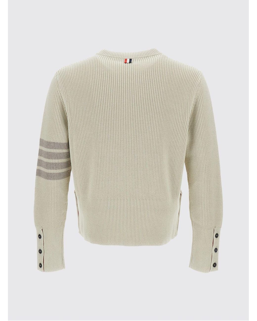 Thom Browne Baumwoll-Rundhalspullover in Natural für Herren