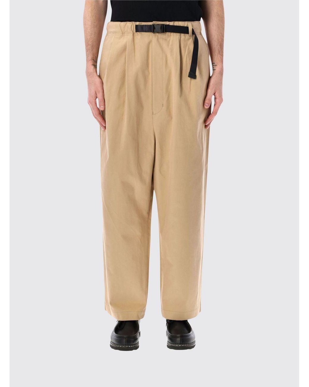 Comme des Garçons Natural Comme Des GarÇ Ons Wide-Leg Cotton Trousers With Drawstring Waist for men